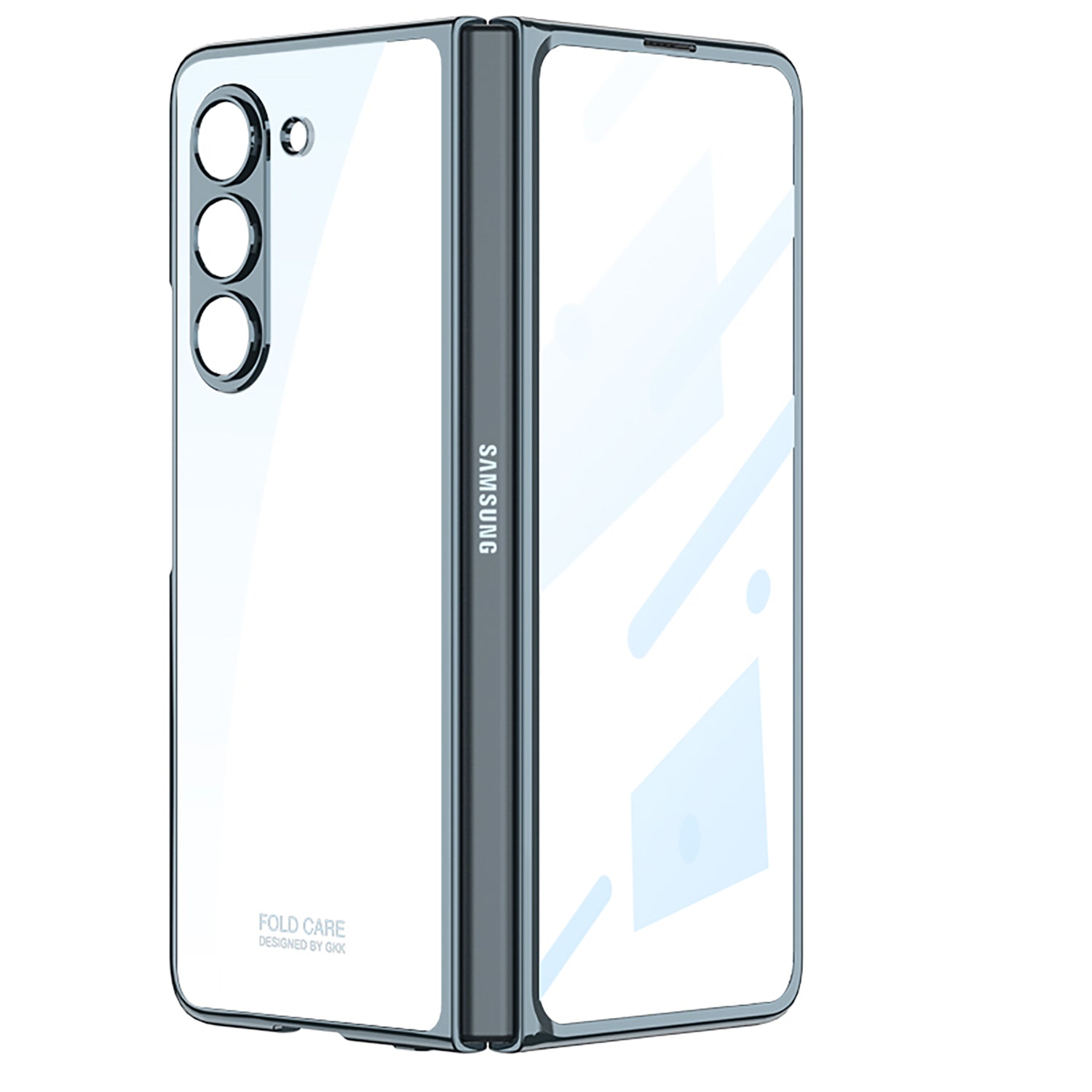 Transparent Electroplating Double-sided Protective Phone Case For Samsung Galaxy Z Fold 5/4/3 5G - mycasety2023 Mycasety