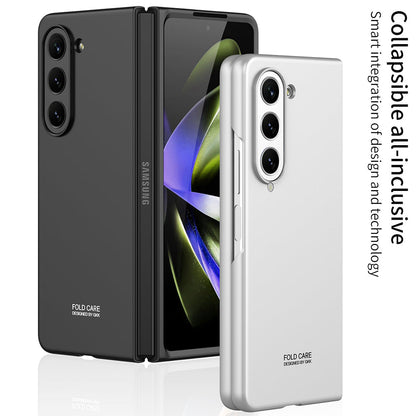 Electroplated Slim Samsung Galaxy Z Fold 5 Case with Front Screen Tempered Glass Protector - Mycasety Mycasety