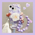 Oil Painting Flower With Bracket & Wristband For iPhone Case - {{ shop_name}} varyfun