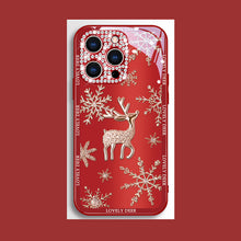 Load image into Gallery viewer, Elk Deer Diamond Glass Case With Lens Protection For iPhone - {{ shop_name}} varyfun
