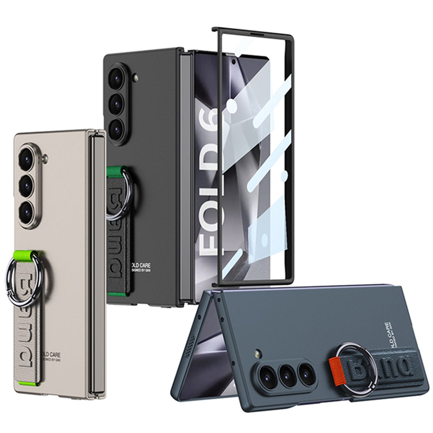 Luxury Wristband Holder Shockproof Phone Case For Galaxy Z Fold 5/6/7