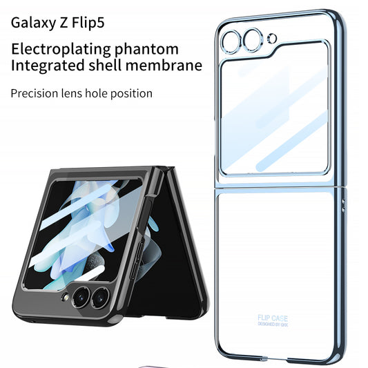 Electroplating All-inclusive Phone Case With Back Screen Protector For Samsung Galaxy Z Flip5 Flip4 Flip3 5G - {{ shop_name}} varyfun