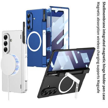 Magnetic Hinge Hidden Bracket All-included Case With Pen Box For Galaxy Z Fold8 Wide Ultra