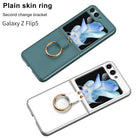 Premium Leather Phone Case With Ring Bracket For Samsung Galaxy Z Flip5 Flip4 Flip3 5G - {{ shop_name}} varyfun