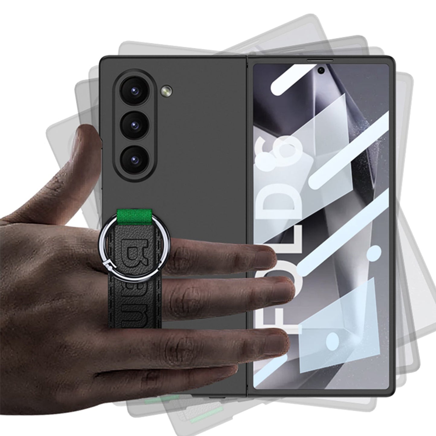 Luxury Wristband Holder Shockproof Phone Case For Galaxy Z Fold 5/6/7