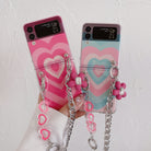 Varyfun | Heart Swirl Chain Phone Case With Wristband For Samsung Galaxy Z Flip4 Flip5 5G