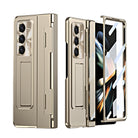 Golden Armor Hinge Magnetic Bracket Protective Phone Case With Front Protection Film For Samsung Galaxy Z Fold5 Fold4 Fold3 - Mycasety Mycasety