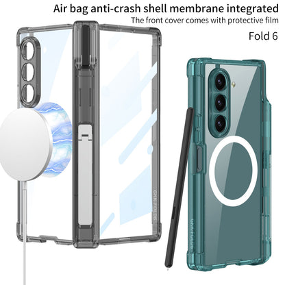 Magnetic Shockproof Phone Case With Screen Glass Protector & Pen Box Hinge For Galaxy Z Fold 6/5