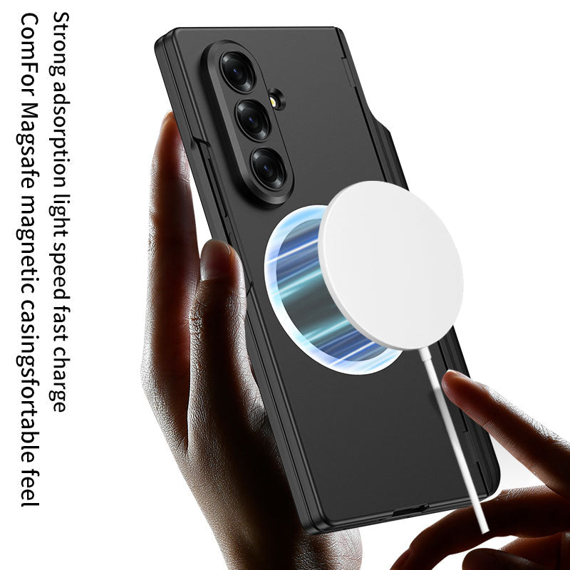 Magnetic Hinge Hidden Bracket All-included Case With Pen Box For Galaxy Z Fold8 Wide Ultra