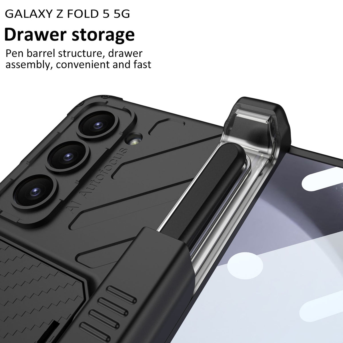 Magnetic Samsung Galaxy Z Fold5 Fold4 Fold3 Case Business Folding Armor Cover With Film & Slide Pen Slot and Kickstand - mycasety2023 Mycasety