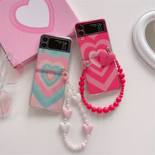 Load image into Gallery viewer, Varyfun | Heart Swirl Chain Phone Case With Wristband For Samsung Galaxy Z Flip4 Flip5 5G
