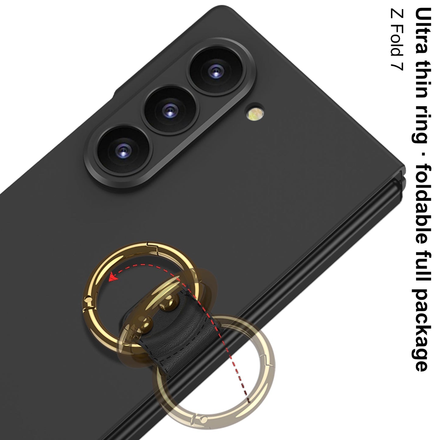 Luxury Shockproof Ring Holder Phone Case With Back Screen Protector For Galaxy Z Fold7 Fold6 Fold5