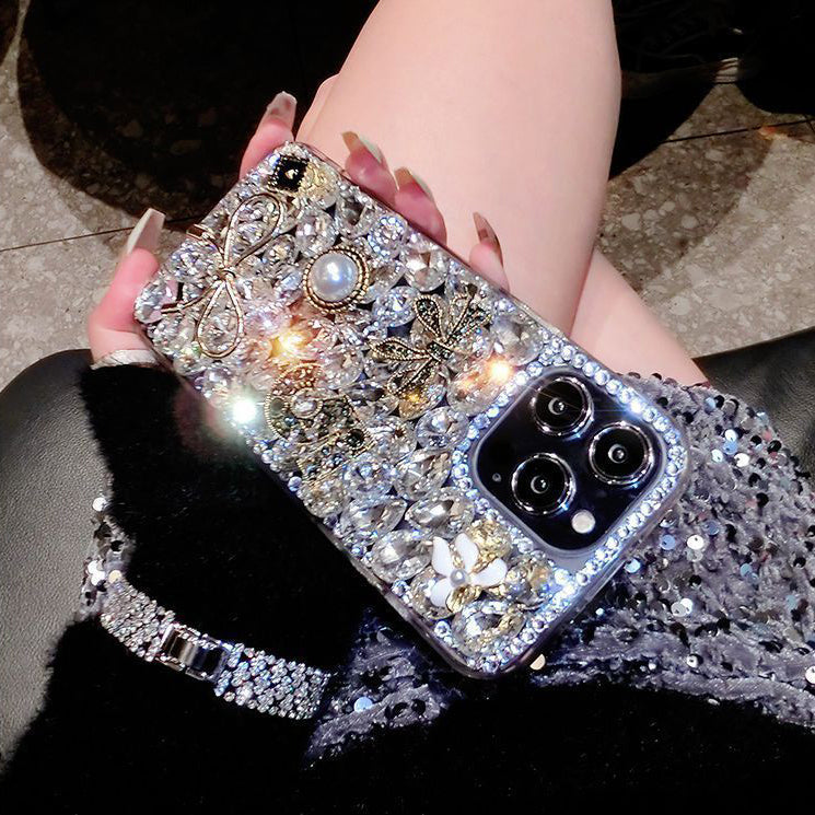 Luxury Rhinestone Diamond Perfume Bow-knot iPhone Case - {{ shop_name}} varyfun