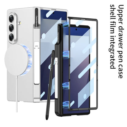 Magnetic Hinge Hidden Bracket All-included Case With Pen Box For Galaxy Z Fold8 Wide Ultra