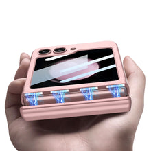 Load image into Gallery viewer, Magnetic Samsung Galaxy Z Flip5 Flip4 Flip3 Hinge Full Coverage Phone Case with Front Screen Tempered Glass Protector
