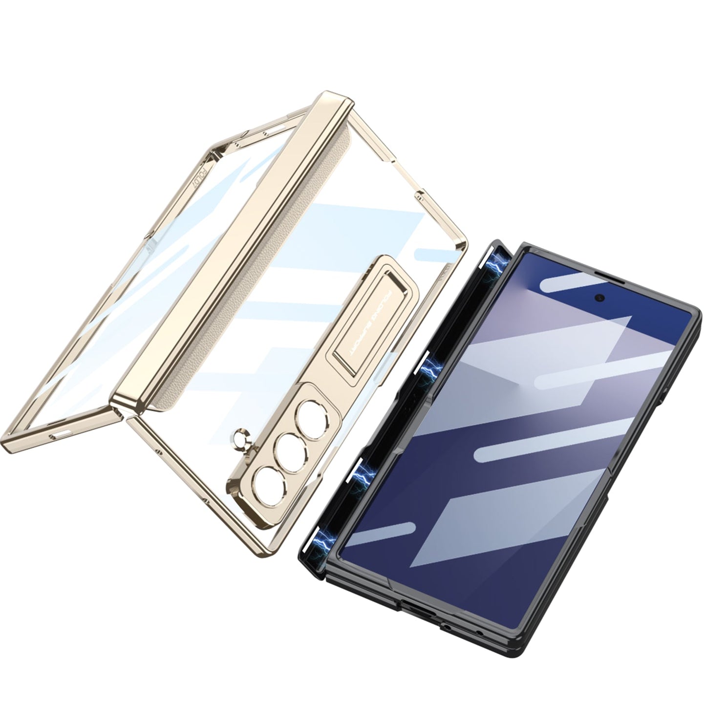 Business-style Electroplated Clear Phone Case For Galaxy Z Fold 7