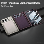 iPhone Duo - Magnetic Hinge Protection Cover Built-in Tempered Glass Film & Leather Card Holder