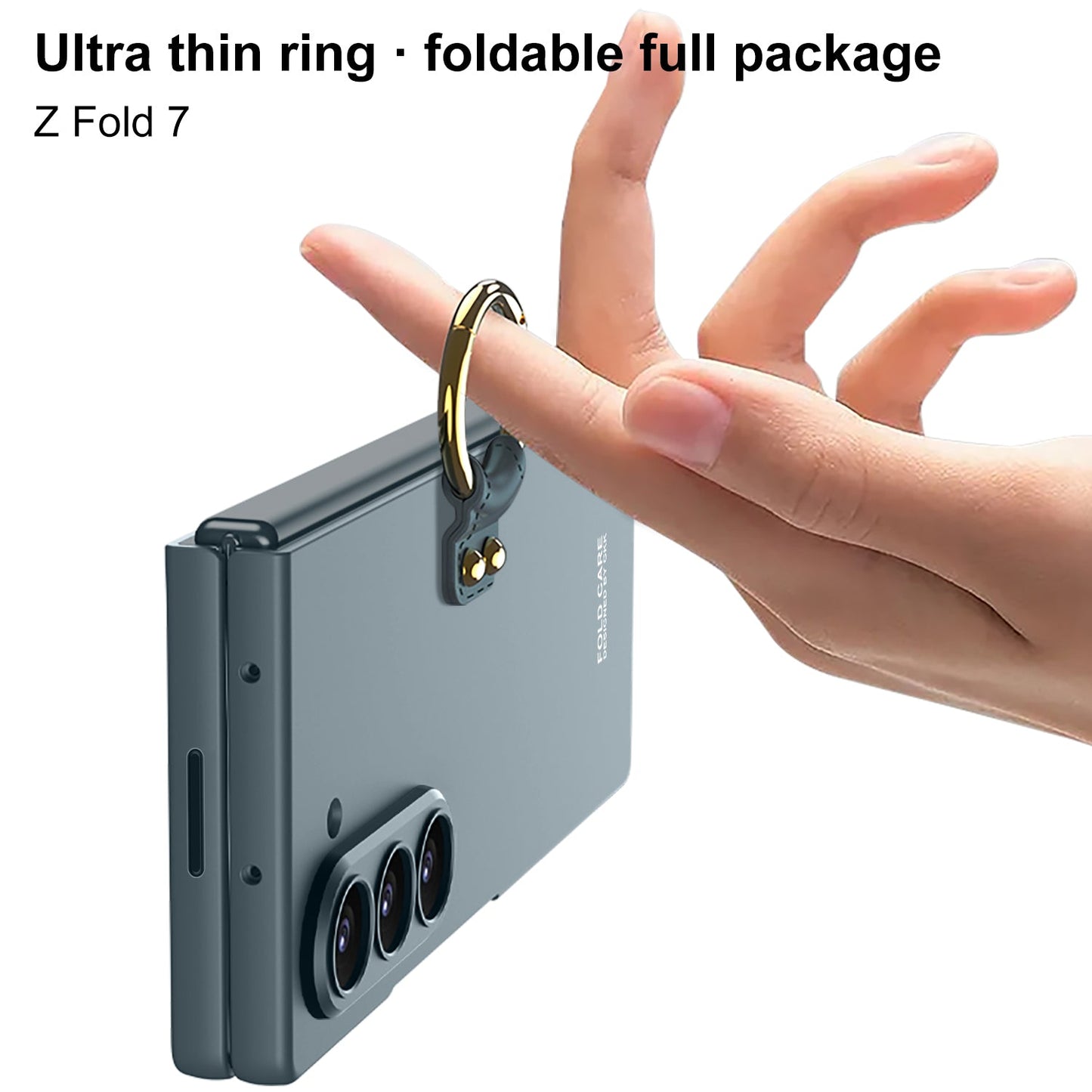 Luxury Shockproof Ring Holder Phone Case With Back Screen Protector For Galaxy Z Fold7 Fold6 Fold5