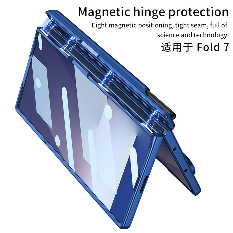Magnetic Hinge Hidden Bracket All-included Case With Pen Box For Galaxy Z Fold 7