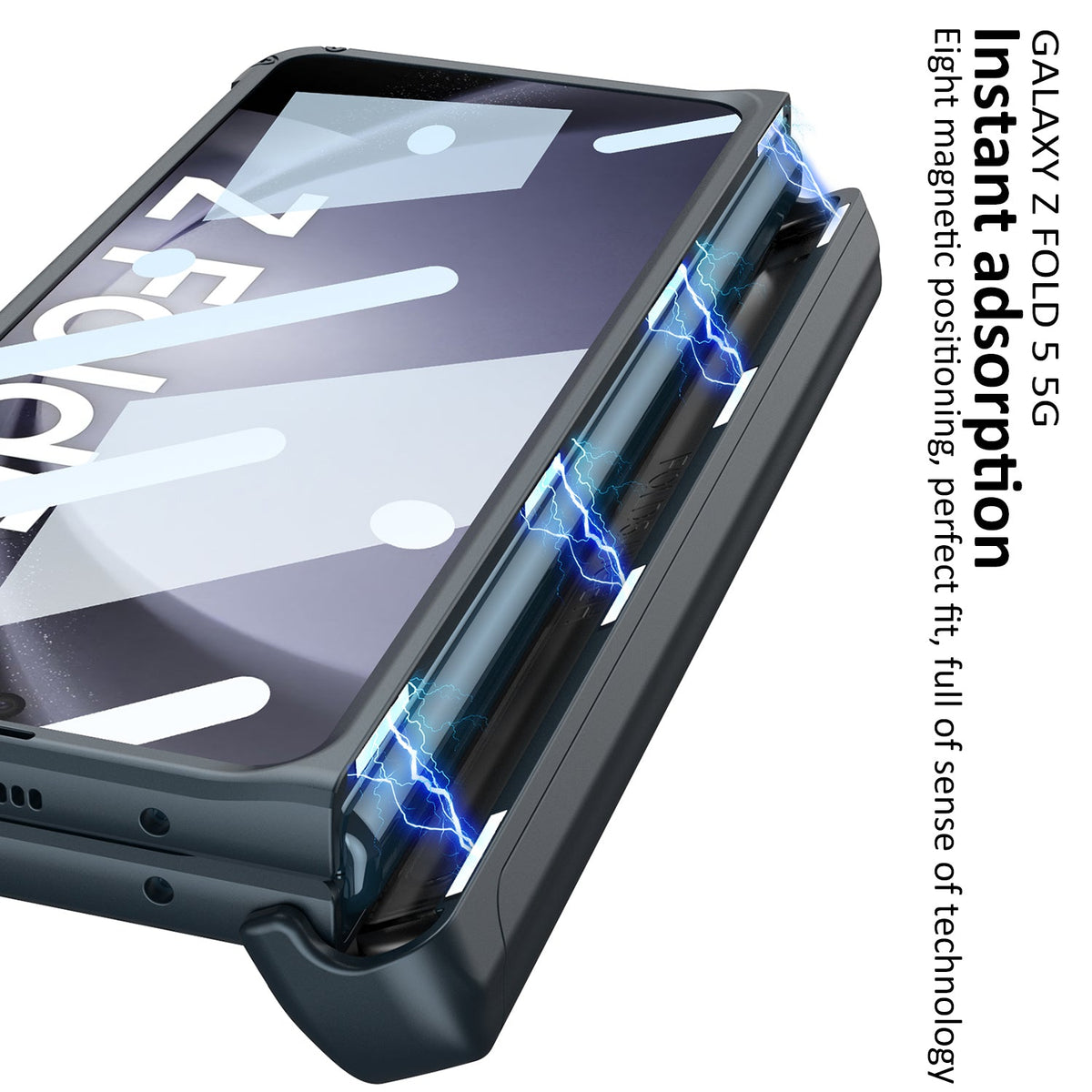 Magnetic Samsung Galaxy Z Fold5 Fold4 Fold3 Case Business Folding Armor Cover With Film & Slide Pen Slot and Kickstand - mycasety2023 Mycasety