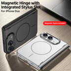 iPhone Duo - Magnetic Hinge Protection Cover Built-in Tempered Glass Film & Magnetic Stylus