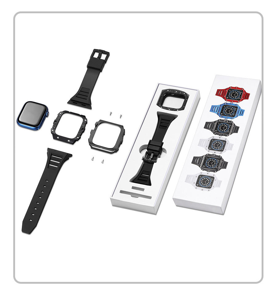 Luxury Carbon Fiber Case Strap For Apple Watch Series 41/42mm 44/45mm - mycasety2023 Mycasety