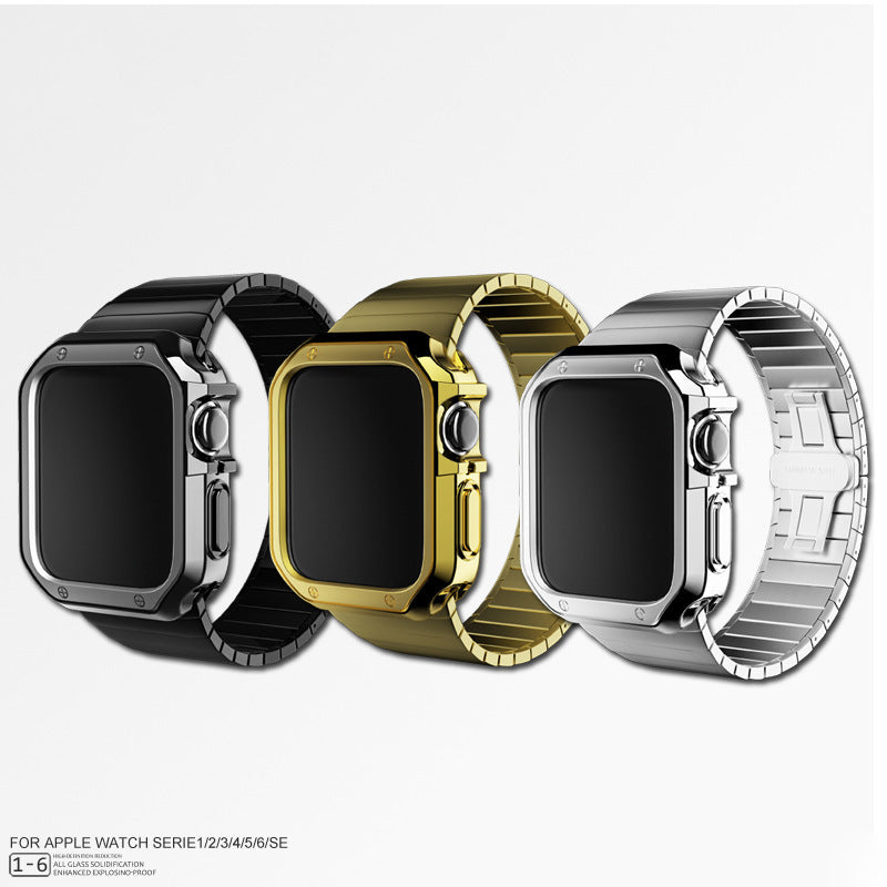 Luxury Metal Case Strap For Apple Watch Series 49/45/44/42/41/40/38 mm - mycasety2023 Mycasety
