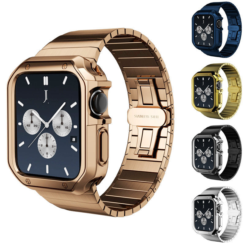 Luxury Metal Case Strap For Apple Watch Series 49/45/44/42/41/40/38 mm - mycasety2023 Mycasety