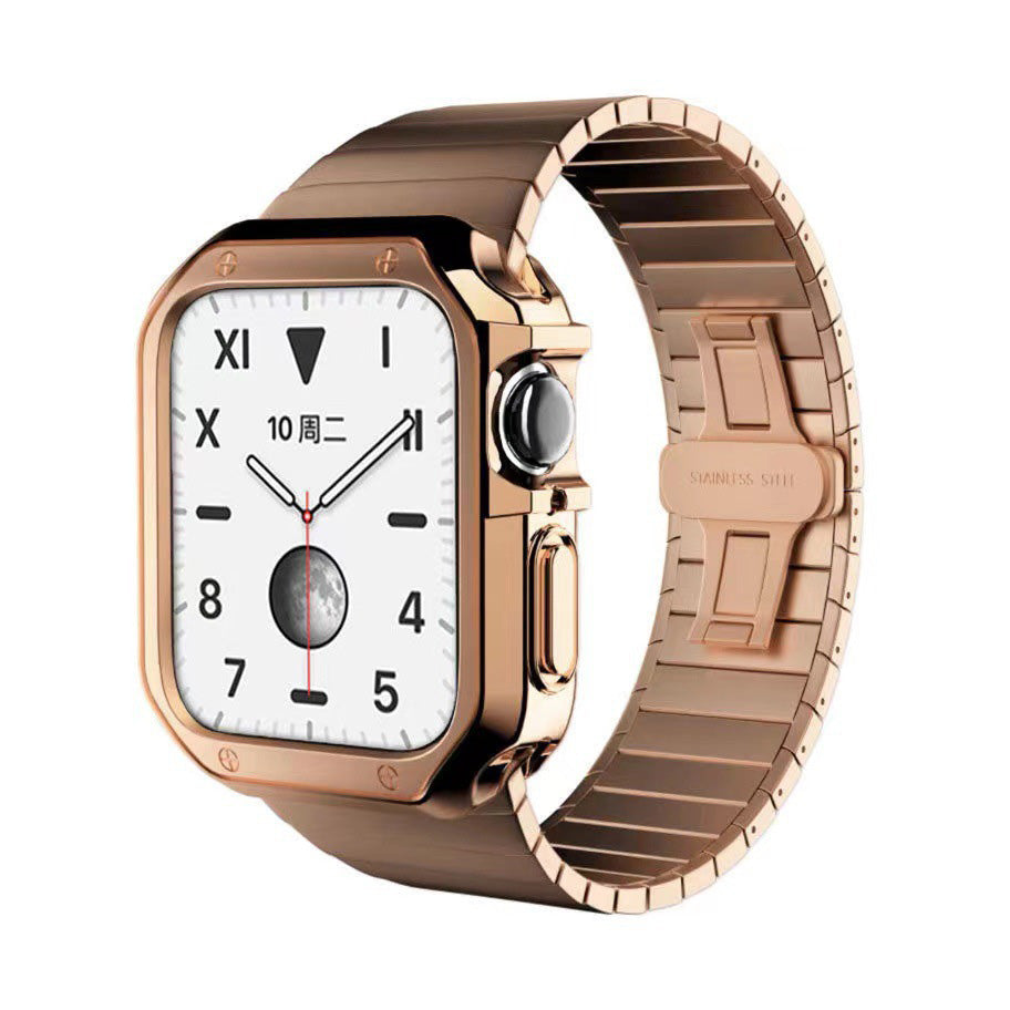 Luxury Metal Case Strap For Apple Watch Series 49/45/44/42/41/40/38 mm - mycasety2023 Mycasety