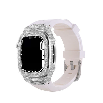 Luxury Metal Crystal Diamond Case Strap For Apple Watch Series 44/45mm - mycasety2023 Mycasety
