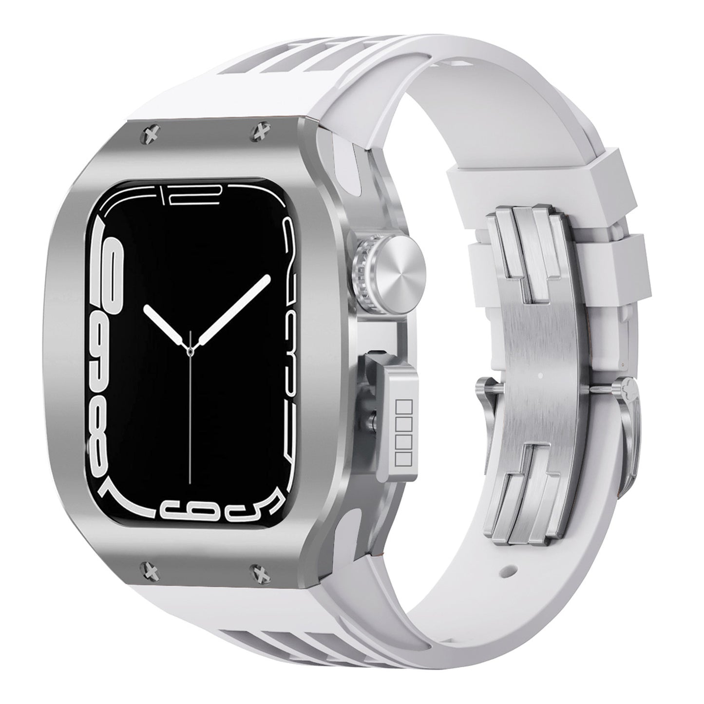 Luxurious Titanium Alloy Case Strap For Apple Watch Series 44/45 mm