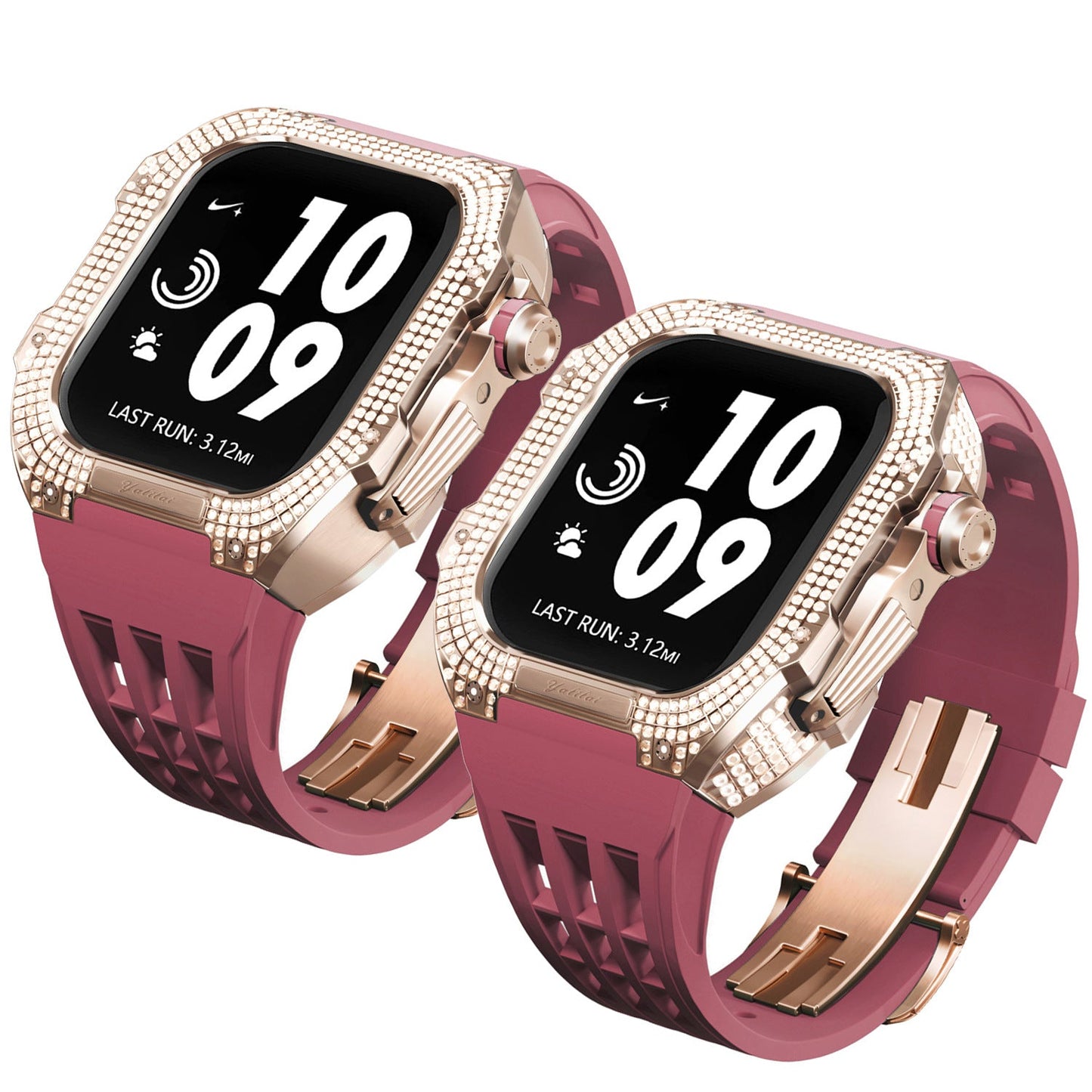 Copy of Luxurious Titanium Alloy Crystal Case Strap For Apple Watch 44/45 mm