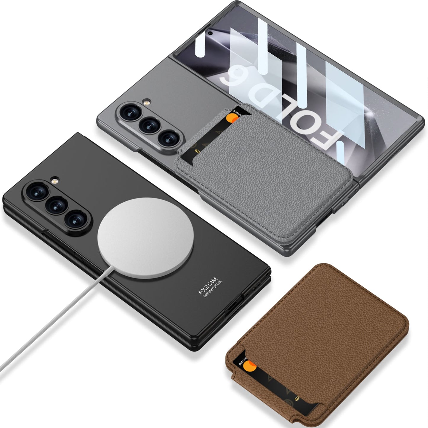 Magnetic Card Holder Shockproof Phone Case With Screen Protector For Galaxy Z Fold 7/6/5/4/3