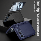 iPhone Duo - Magnetic Hinge Protection Cover Built-in Tempered Glass Film & Leather Card Holder