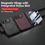iPhone Duo - Magnetic Hinge Protection Cover Built-in Tempered Glass Film & Magnetic Stylus