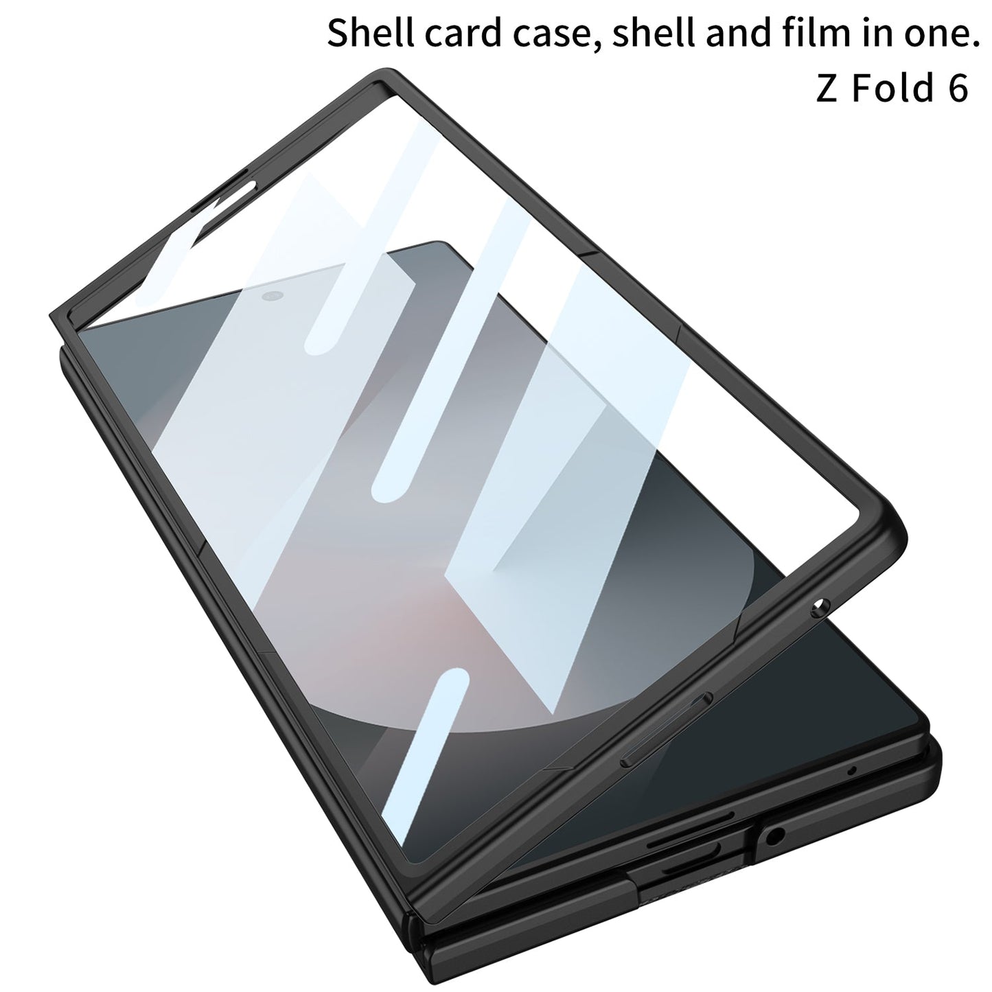 Business-style Leather Card Holderr Phone Case With Back Screen Film For Galaxy Z Fold 7/6/5