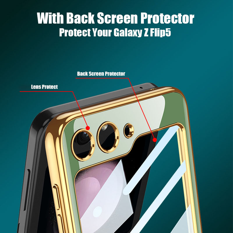 Electroplating Deer Pattern Drop-proof Phone Case For Samsung Galaxy Z Flip5 Flip4 Flip3 - Mycasety Mycasety