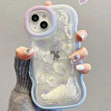 Load image into Gallery viewer, Quicksand Pearl Flower With Bracket For iPhone Case - {{ shop_name}} varyfun
