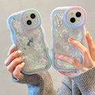 Quicksand Pearl Flower With Bracket For iPhone Case - {{ shop_name}} varyfun