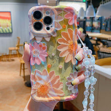 Load image into Gallery viewer, Oil Painting Daisy Flowers With Wristband For iPhone Case - {{ shop_name}} varyfun

