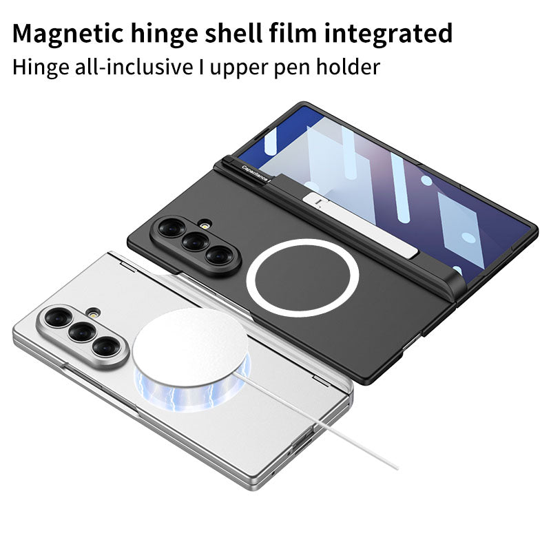 Magnetic Hinge Hidden Bracket All-included Case With Pen Box For Galaxy Z Fold8 Wide Ultra