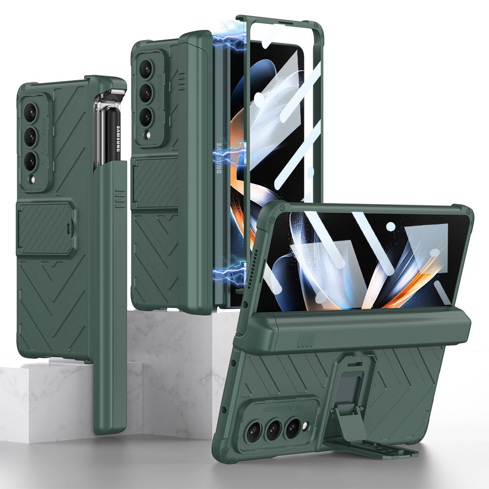 Magnetic Samsung Galaxy Z Fold5 Fold4 Fold3 Case Business Folding Armor Cover With Film & Slide Pen Slot and Kickstand - mycasety2023 Mycasety