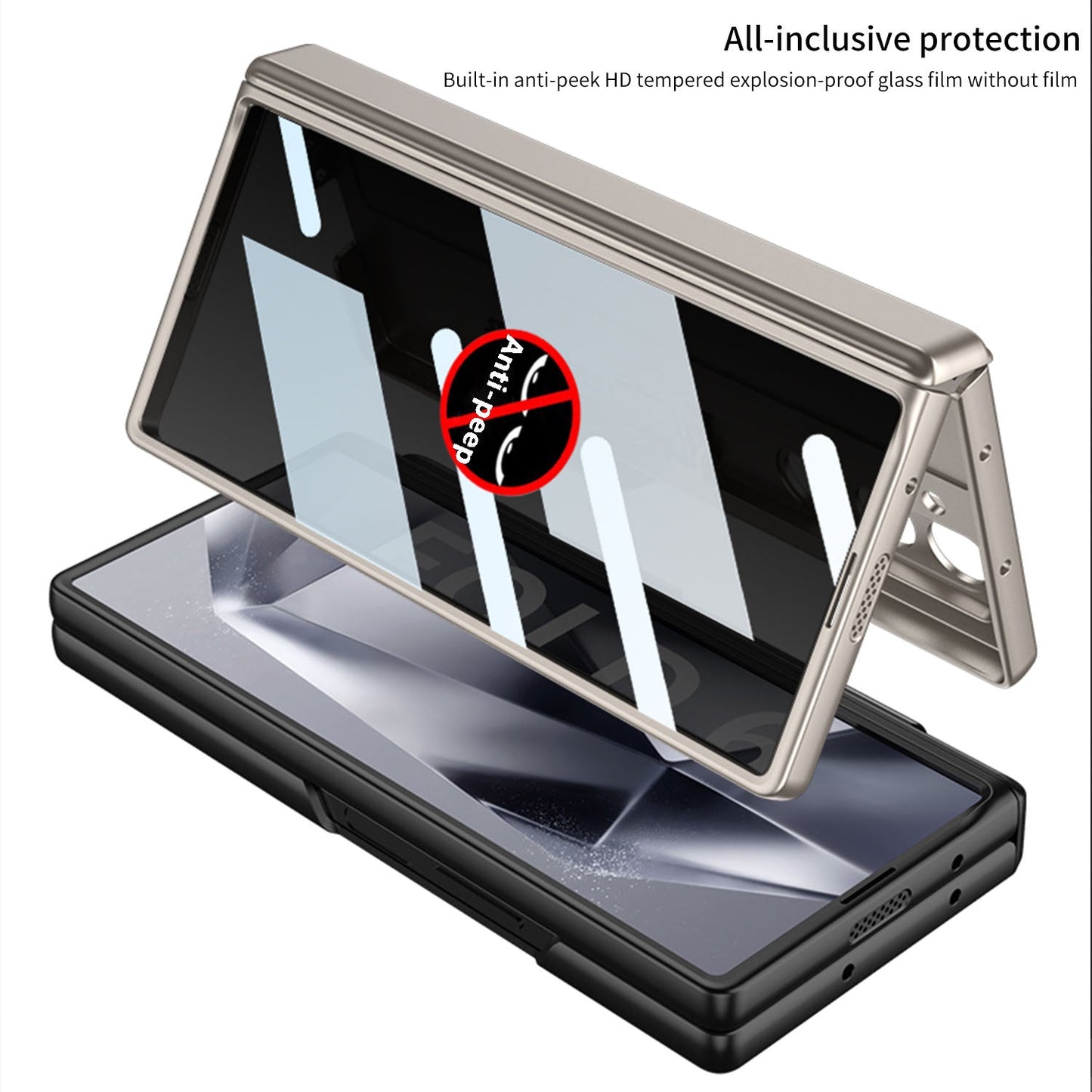 Magnetic Hinge Hidden Bracket All-included Case With Back Screen Protector For Galaxy Z Fold 6/5/4/3