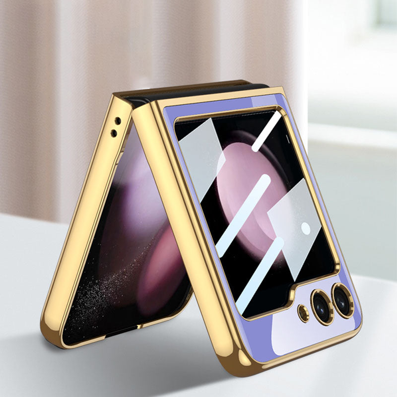 Electroplating Deer Pattern Drop-proof Phone Case For Samsung Galaxy Z Flip5 Flip4 Flip3 - Mycasety Mycasety