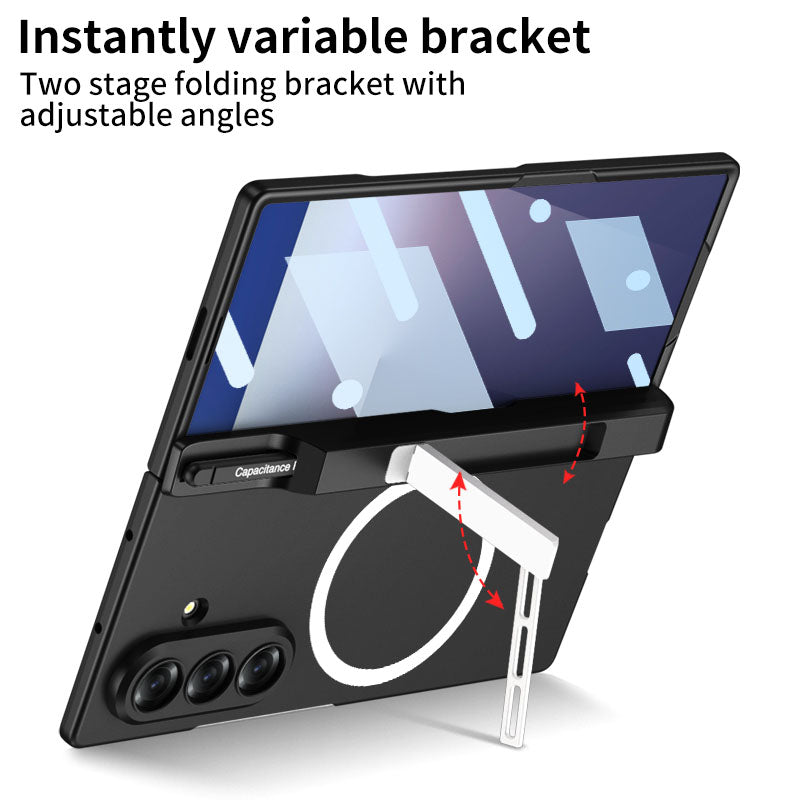 Magnetic Hinge Hidden Bracket All-included Case With Pen Box For Galaxy Z Fold8 Wide Ultra