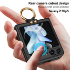 Premium Leather Phone Case With Ring Bracket For Samsung Galaxy Z Flip5 Flip4 Flip3 5G - {{ shop_name}} varyfun