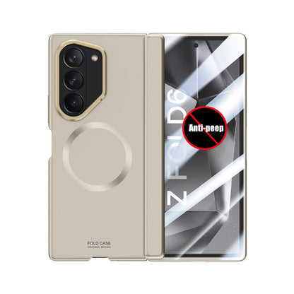 Metal Lens Holder Shockproof Phone Case With Privacy Screen Protector For Galaxy Z Fold6