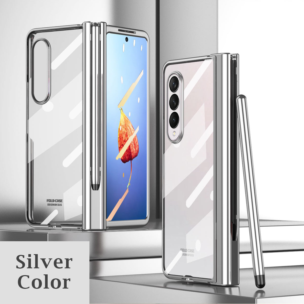 Transparent All Inclusive Protection Phone Case With Screen Protection & Stylus Pen Slot For Samsung Galaxy Z Fold4 Fold3 5G