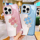 Four-leaf-clover Diamond Glass iPhone Case - {{ shop_name}} varyfun