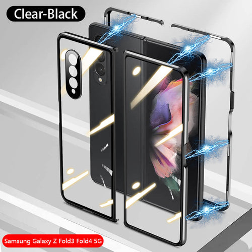 Samsung Galaxy Z Fold3 Fold4 Magnetic Double-Sided Protection Tempered Glass Aluminum Frame Phone Case - {{ shop_name}} varyfun